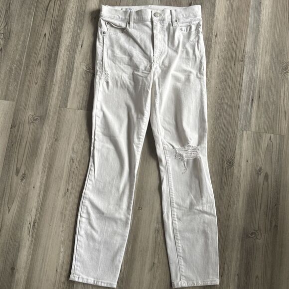 Gap Size 28r Slim Straight Leg Jean White Ripped - Picture 1 of 8